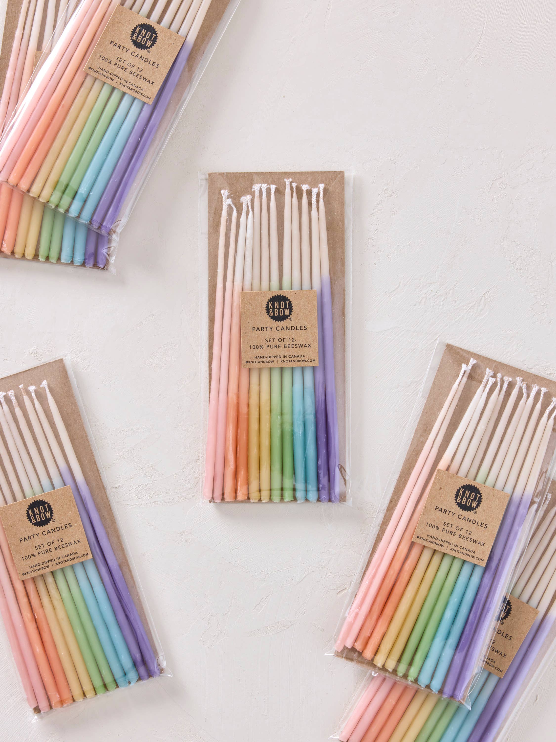 Hand-dipped Beeswax Birthday Candles-Rainbow Ombré