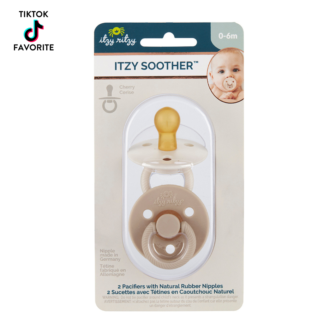 Natural Rubber Paci Sets: Blossom + Rosewood 6-18 M