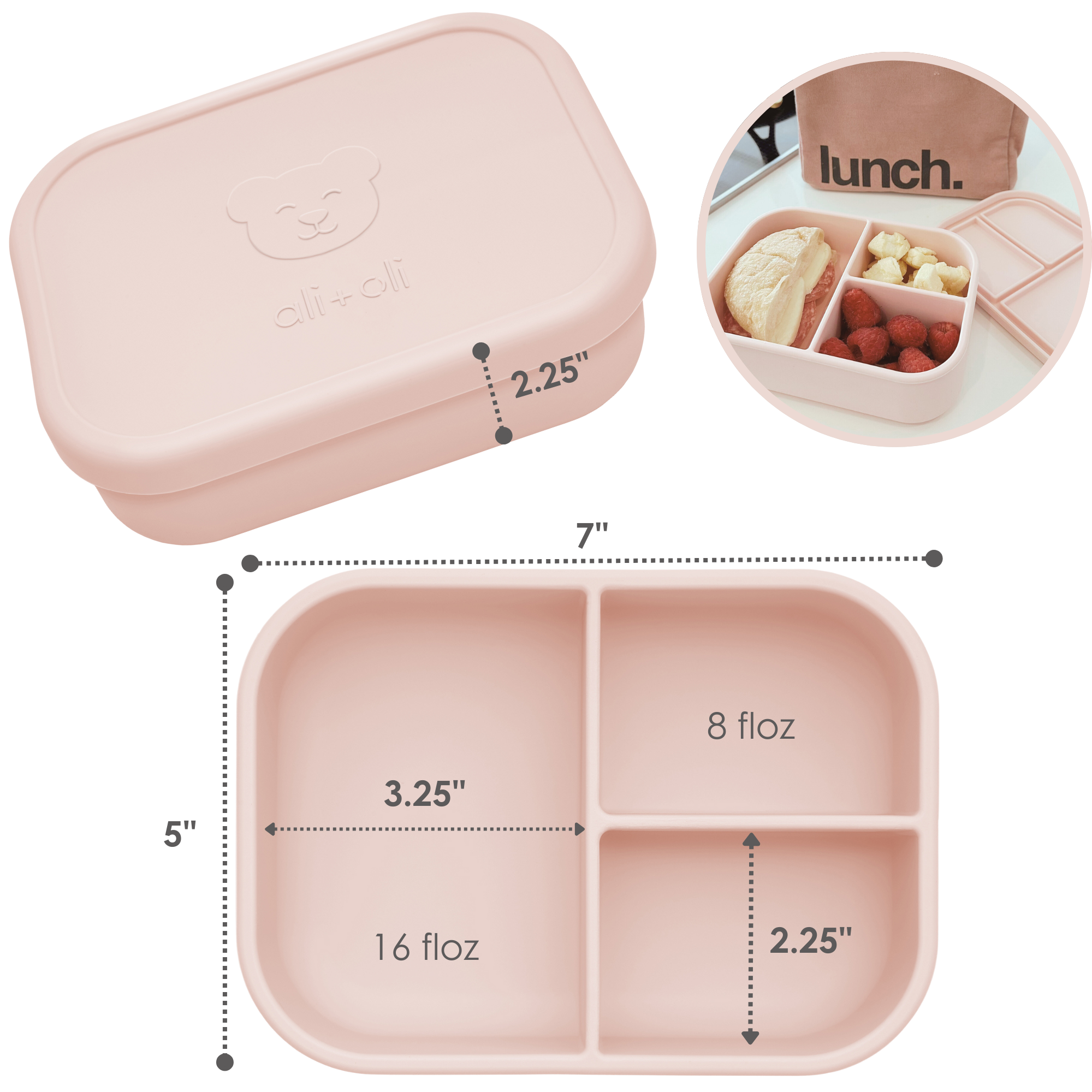 Leakproof Silicone Bento Box (Blush) Back to School