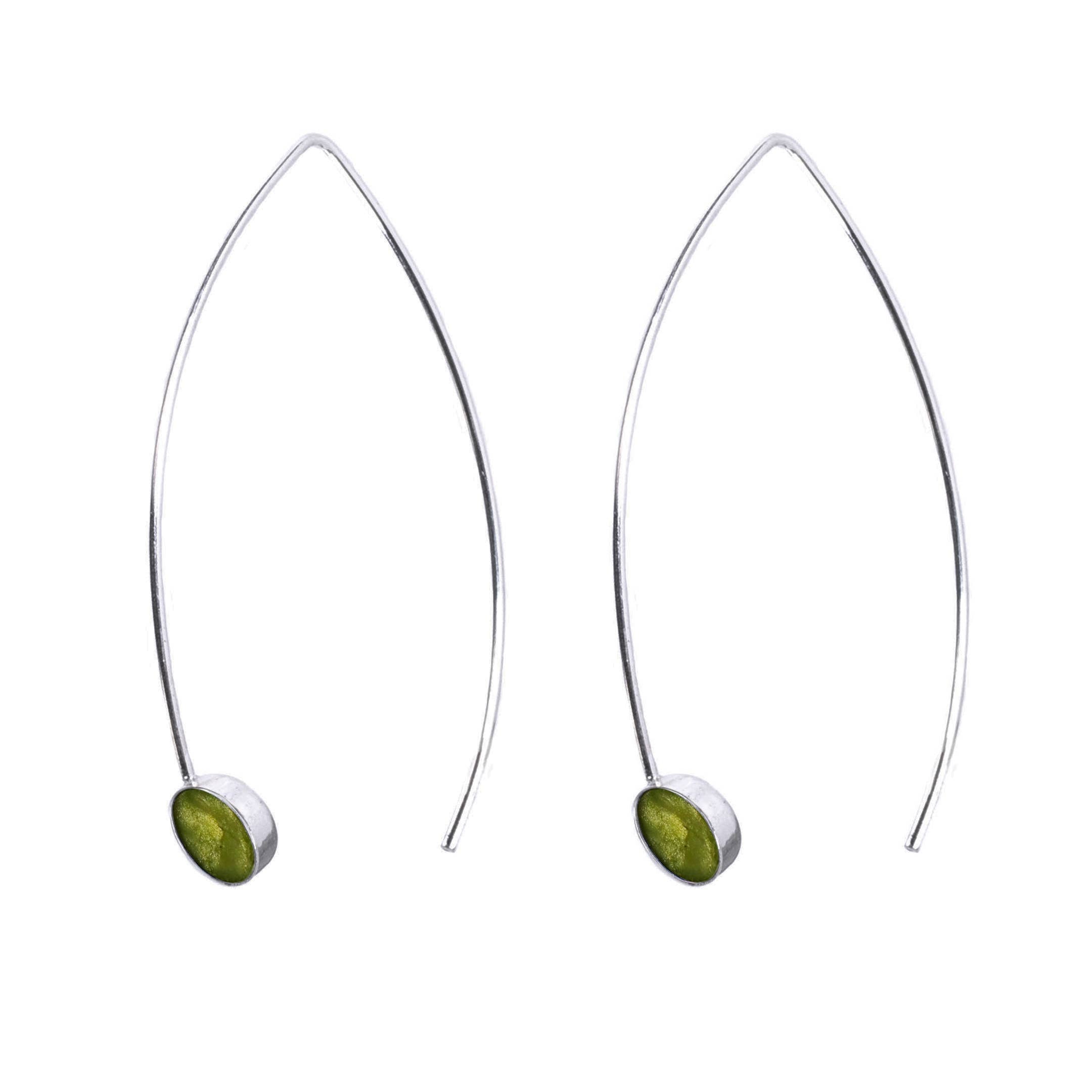 sable jewelry - Peridot Marquise Hoops: Gold Fill