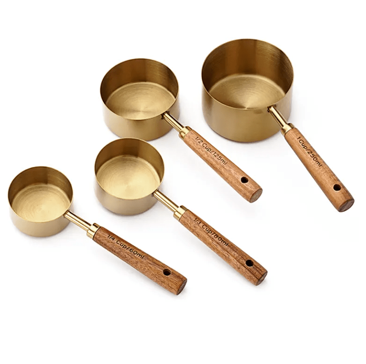 Gold Stainless Steel Measuring Cups Set