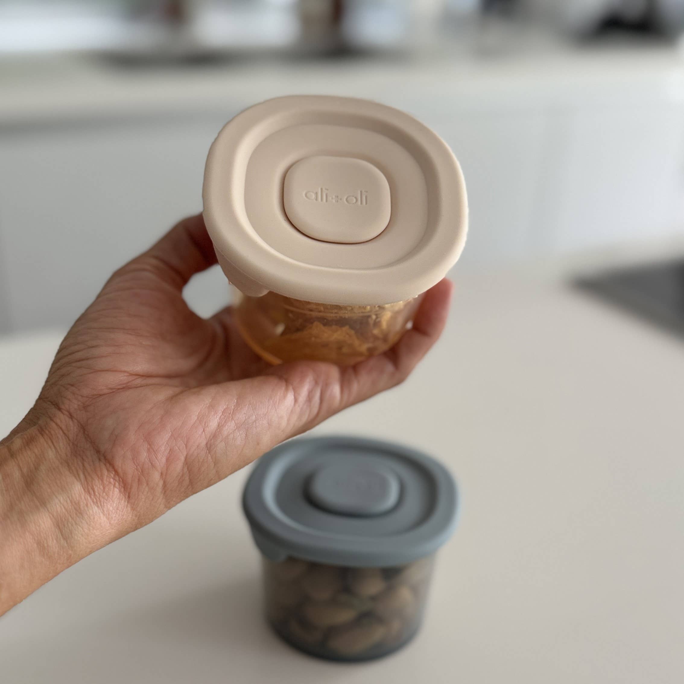 Silicone Food Containers (4oz) 2-pack (Sky-Khaki)