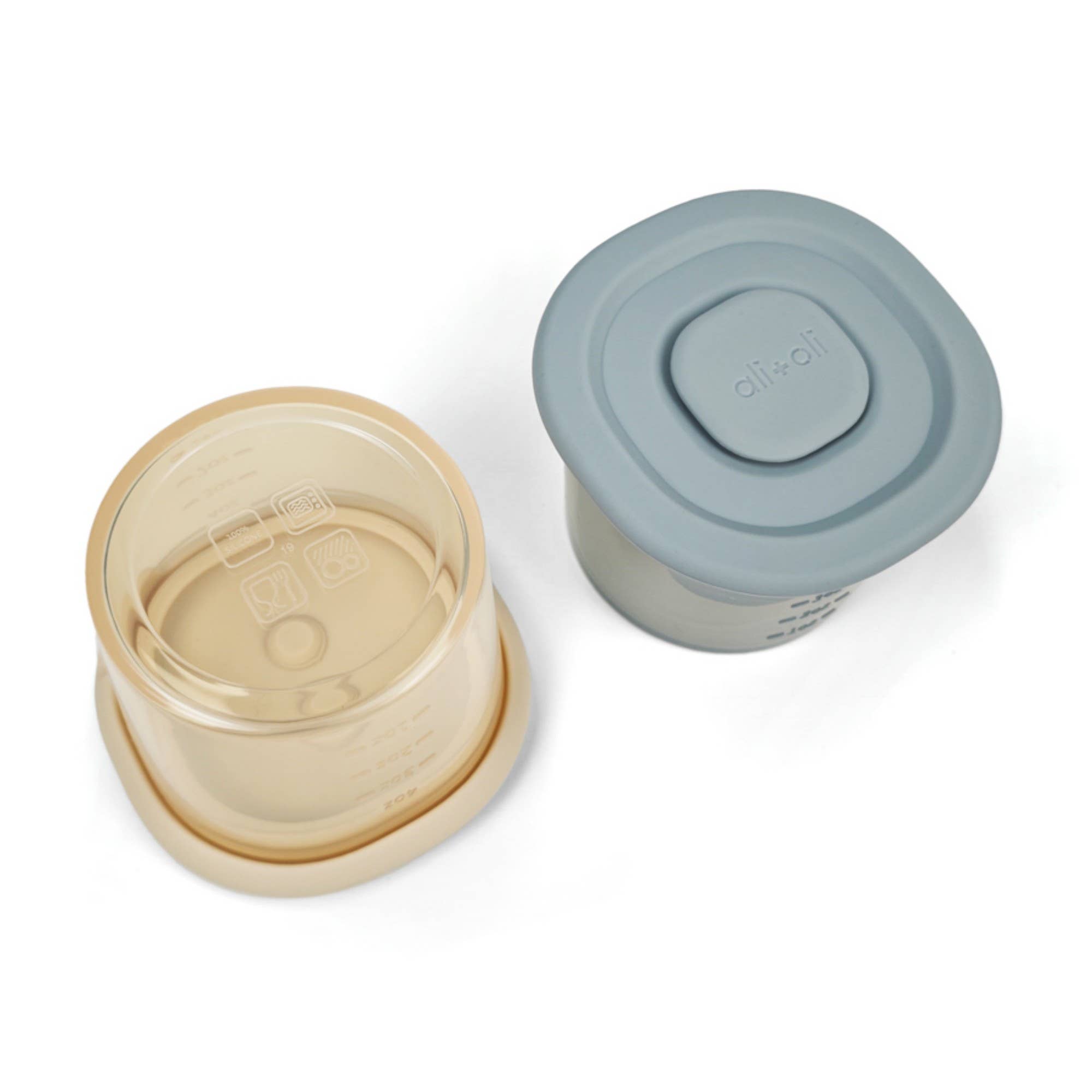 Silicone Food Containers (4oz) 2-pack (Sky-Khaki)