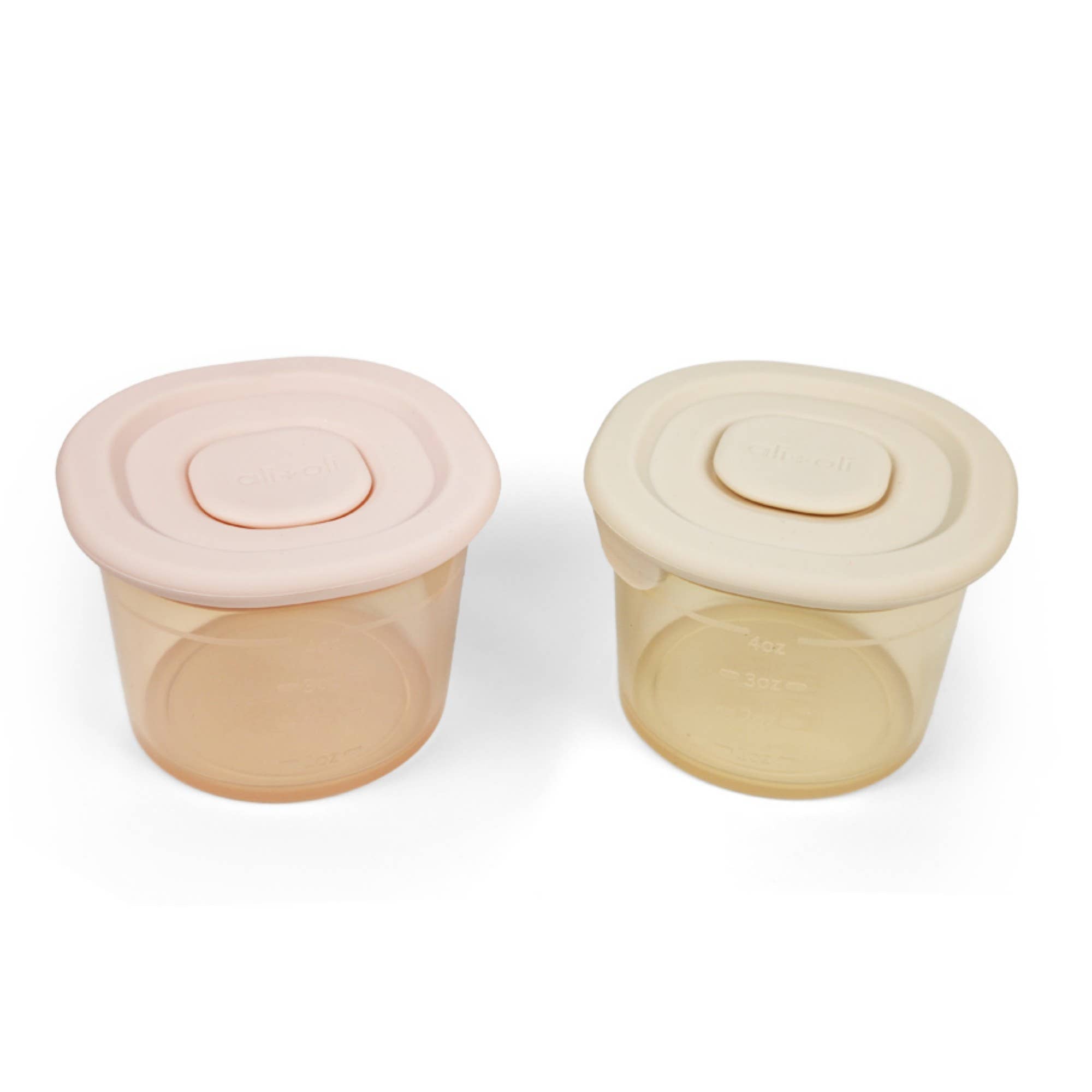 Silicone Food Containers (4oz) 2-pack (Blush-Khaki)
