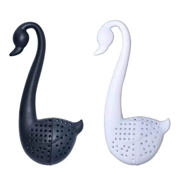 Swan-Shaped Tea Filter - Elegant Partical Colander & Infuser: White