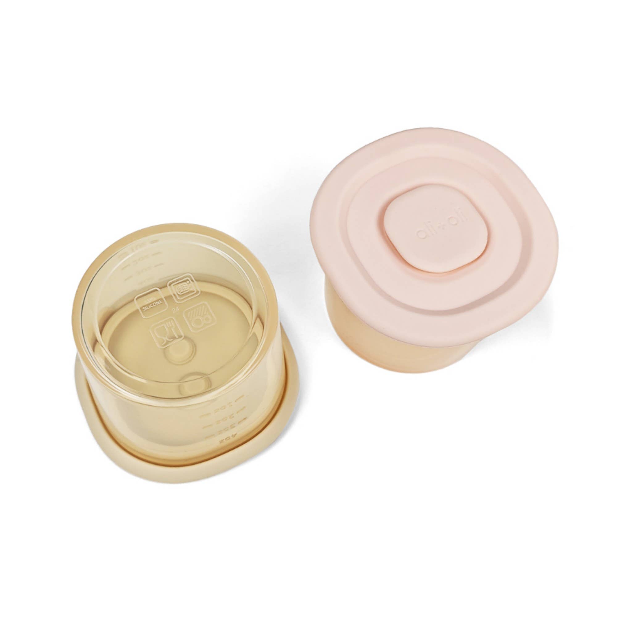 Silicone Food Containers (4oz) 2-pack (Blush-Khaki)