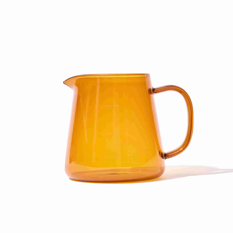 TEASPRESSA | LUXE Mixer Cube - Glass Milk Frothing and Pouring Pitcher: Amber