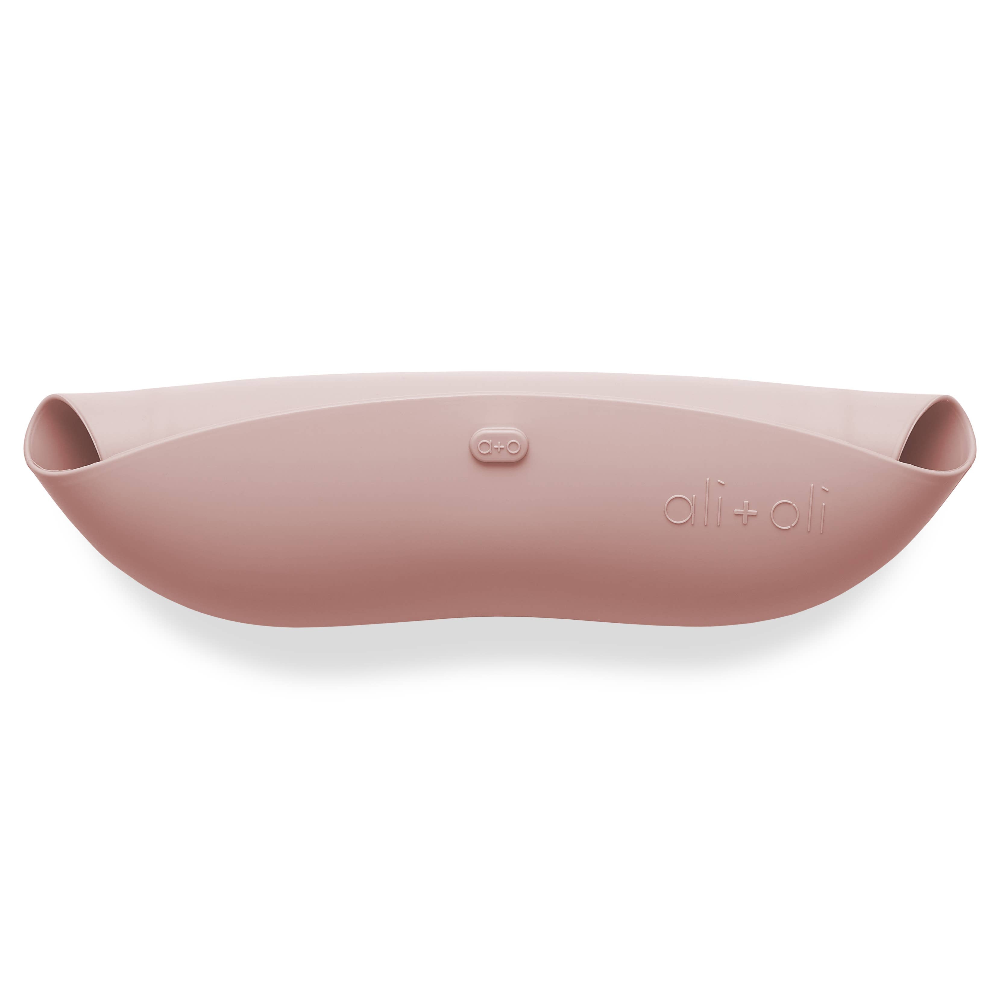 Silicone Baby Bib Roll Up & Stay Closed (Blush and Blue)
