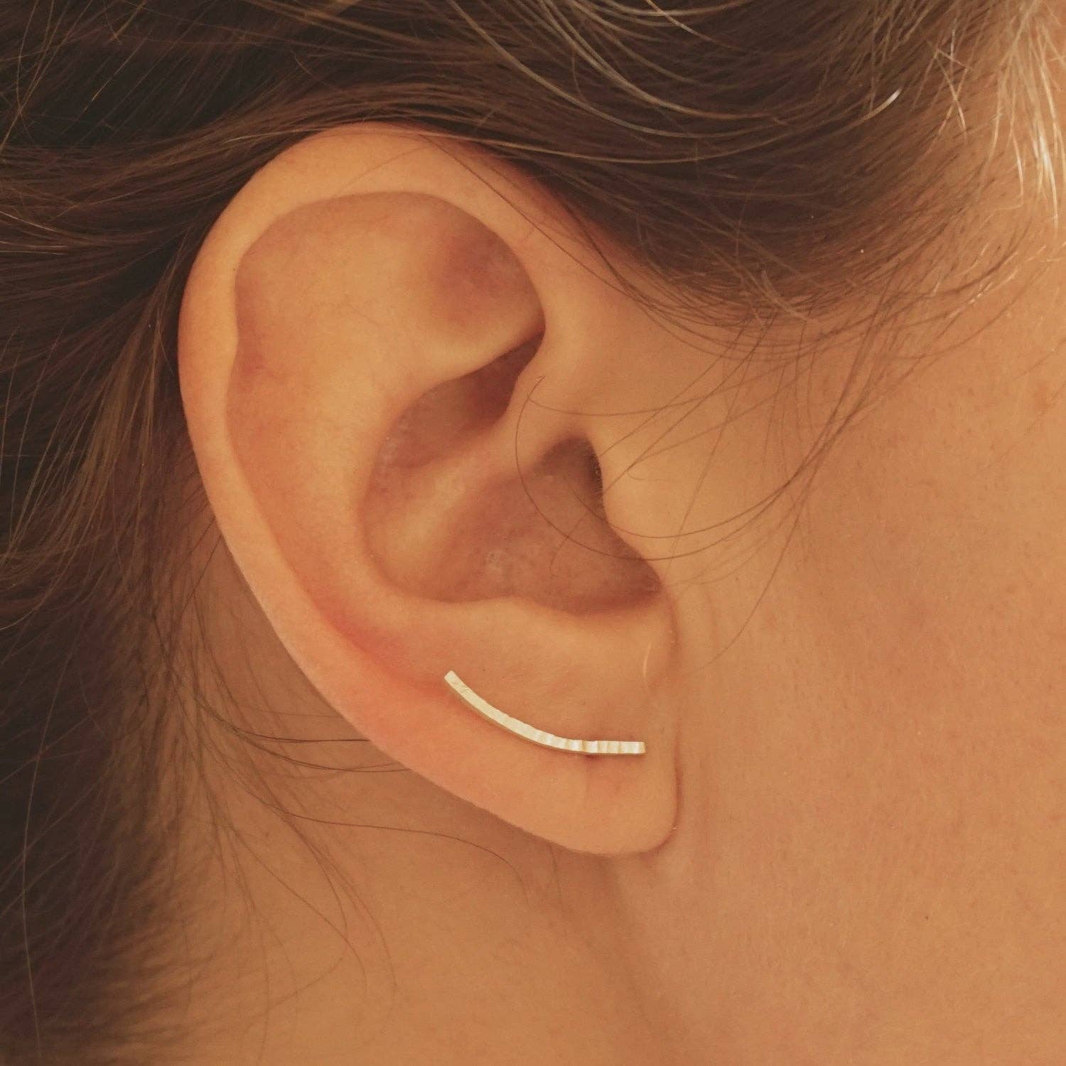 Hammered Ear Climber | Gold Fill
