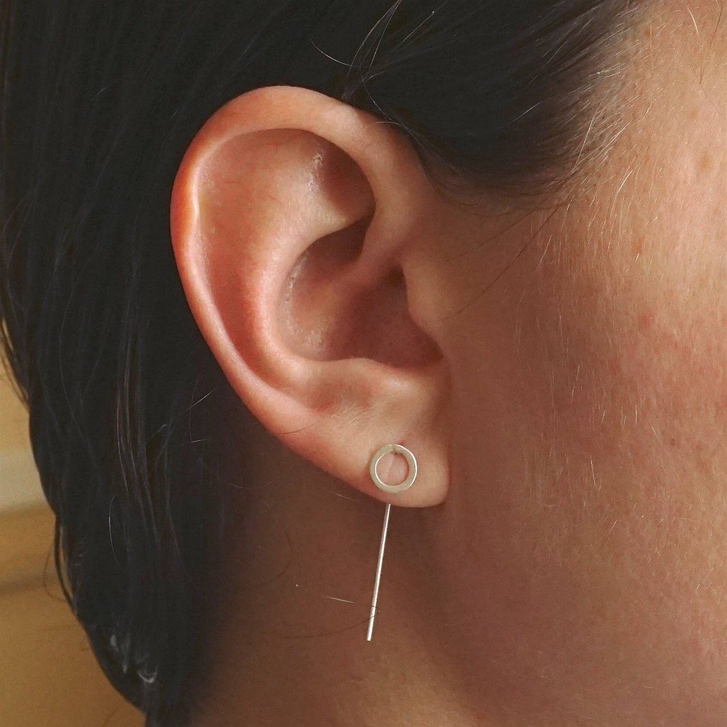 Open Circle Threader Earring | Sterling Silver