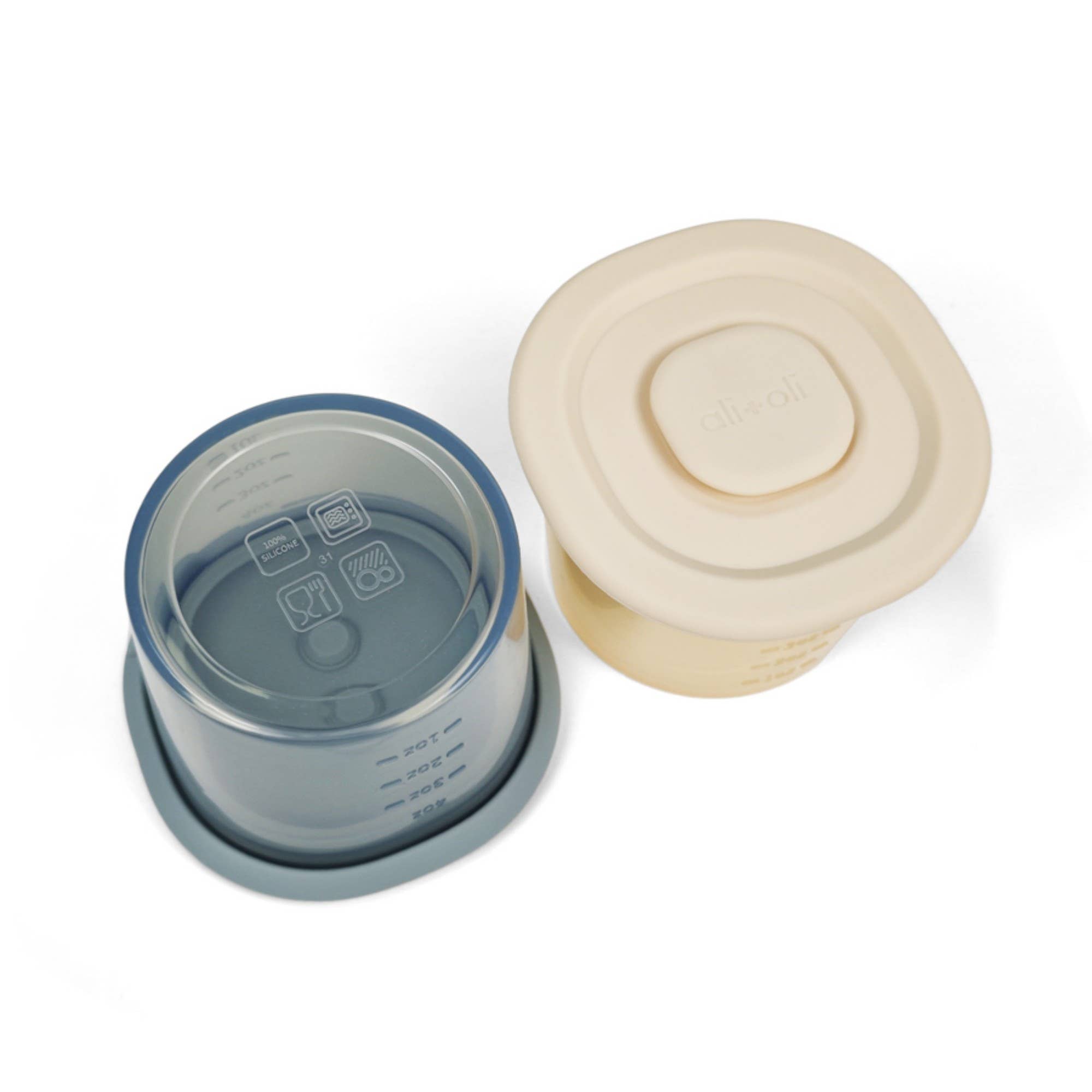 Silicone Food Containers (4oz) 2-pack (Sky-Khaki)