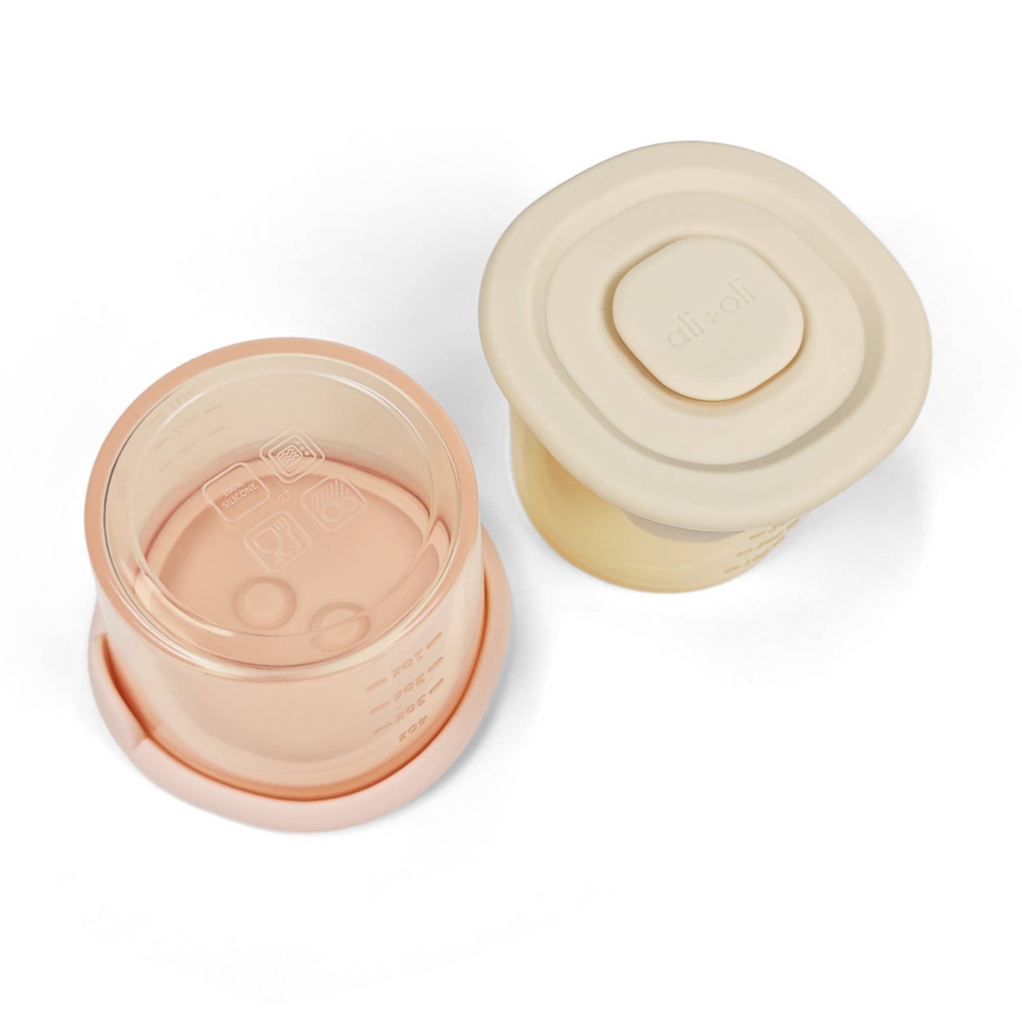 Silicone Food Containers (4oz) 2-pack (Blush-Khaki)