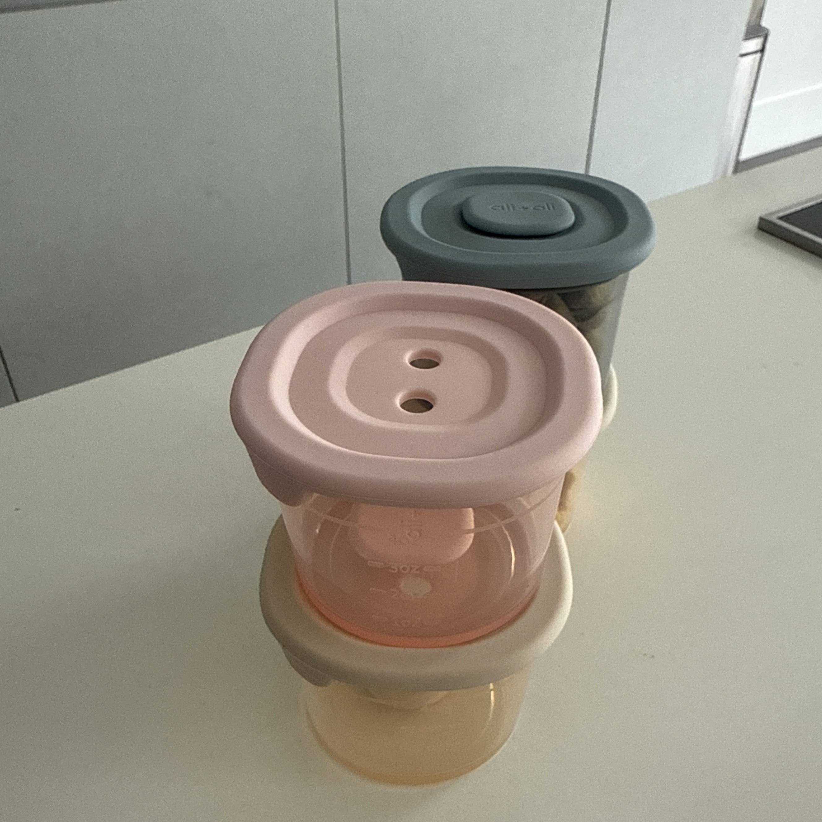 Silicone Food Containers (4oz) 2-pack (Blush-Khaki)