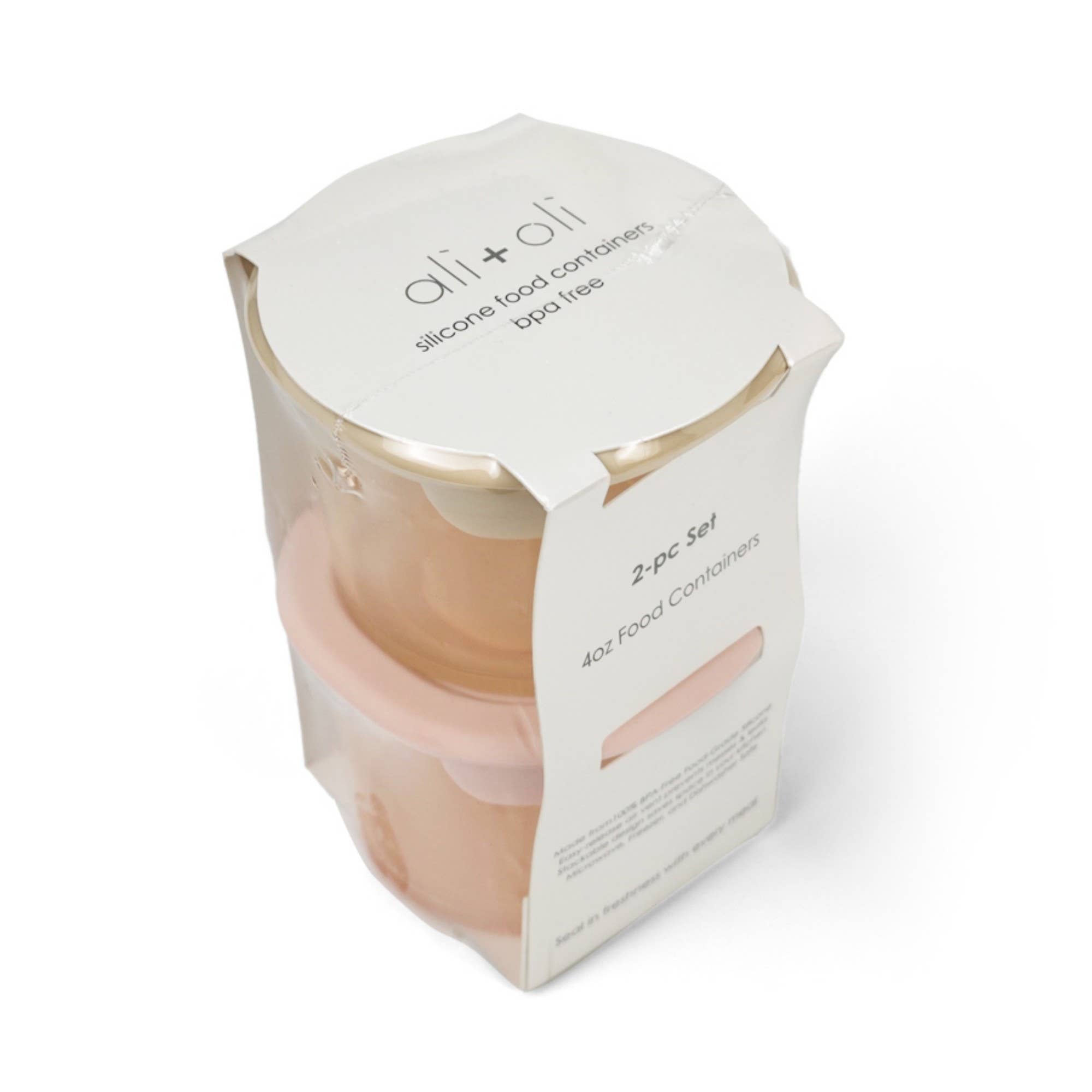 Silicone Food Containers (4oz) 2-pack (Blush-Khaki)