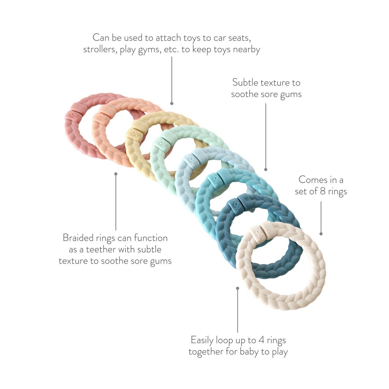 Bespoke Itzy Rings Linking Ring Set: Rainbow