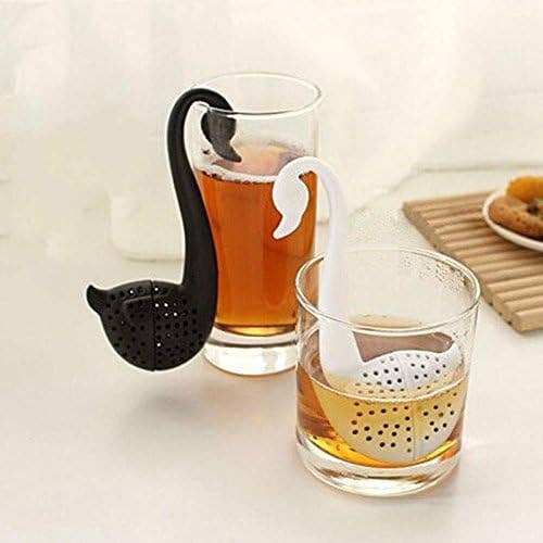 Swan-Shaped Tea Filter - Elegant Partical Colander & Infuser: White