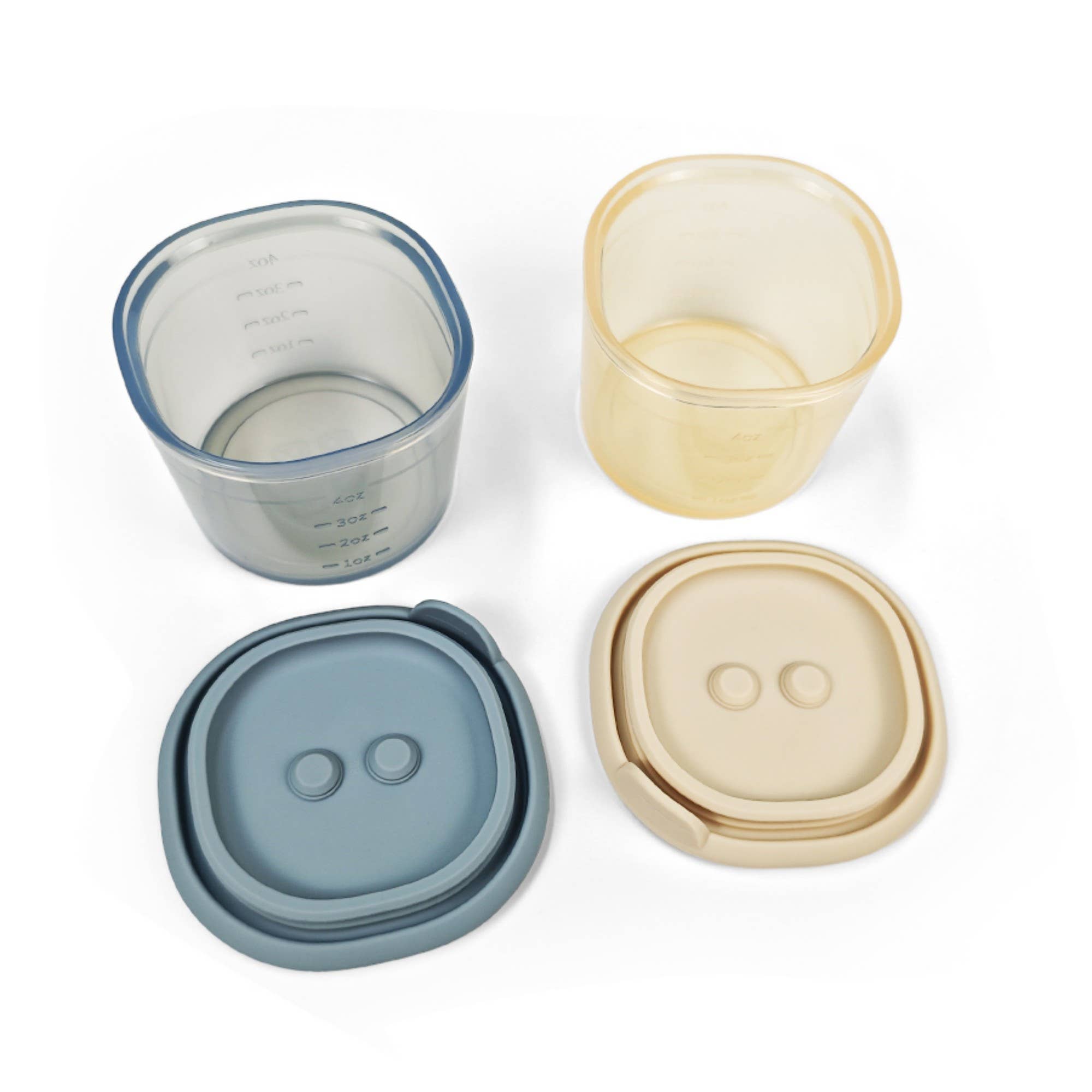 Silicone Food Containers (4oz) 2-pack (Sky-Khaki)