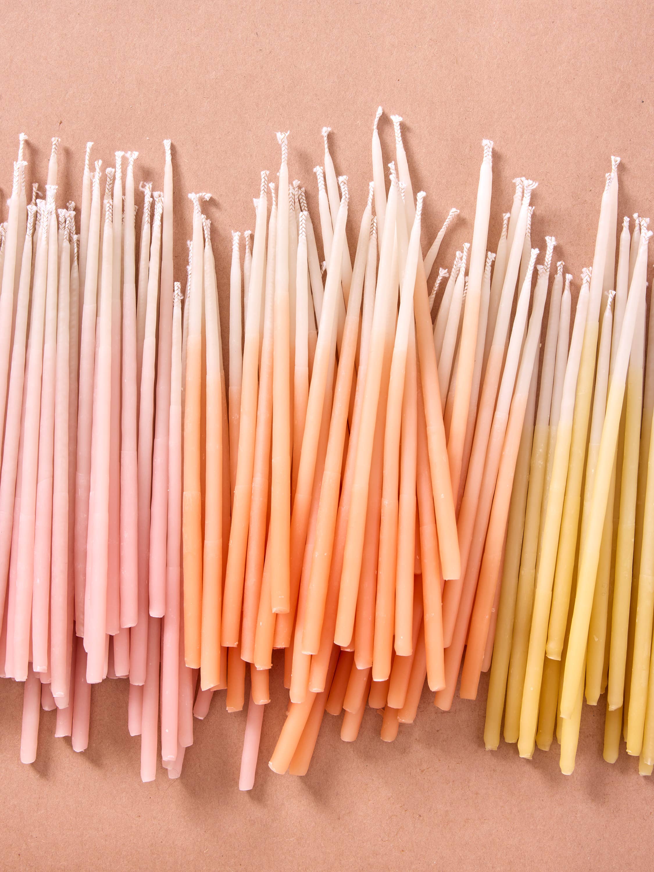 Hand-dipped Beeswax Birthday Candles-Rainbow Ombré