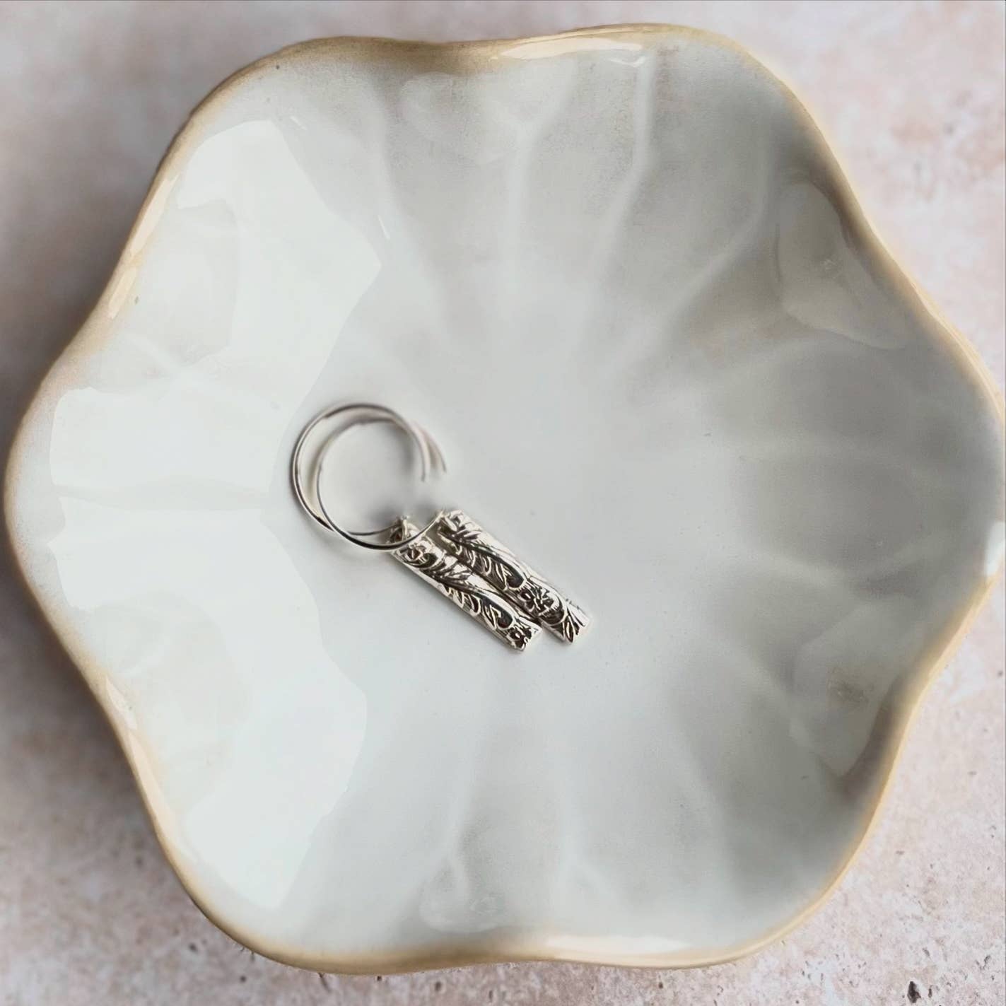 Blossom Bar Huggie Hoops: Sterling Silver