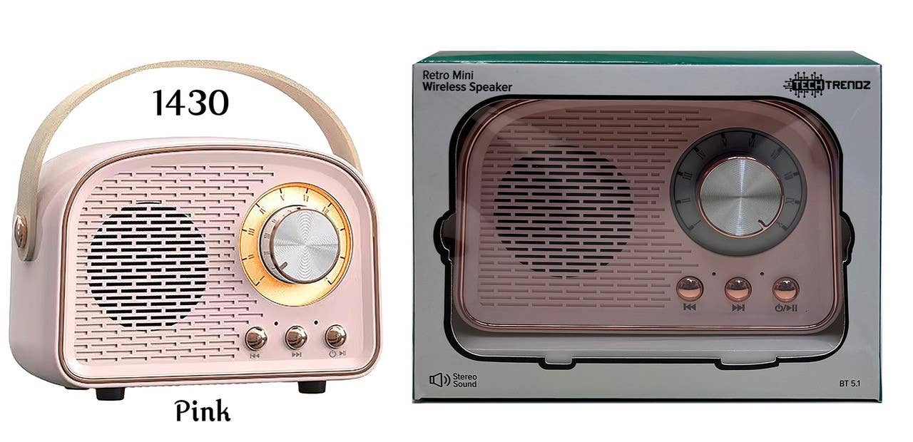 Retro Bluetooth Speaker: Pink