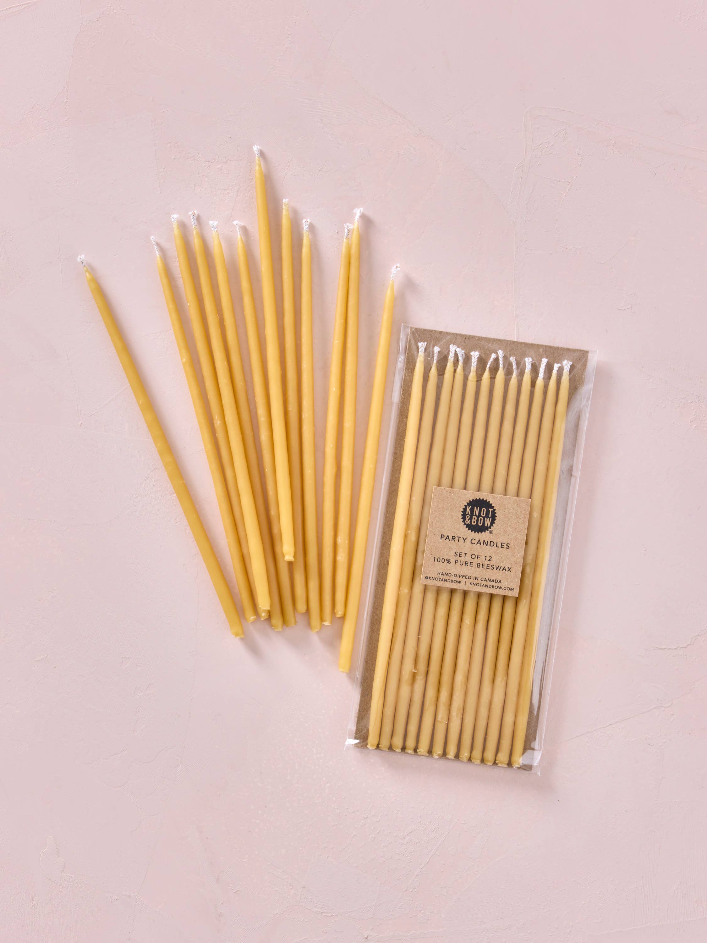 Hand-dipped Beeswax Birthday Candles-Natural