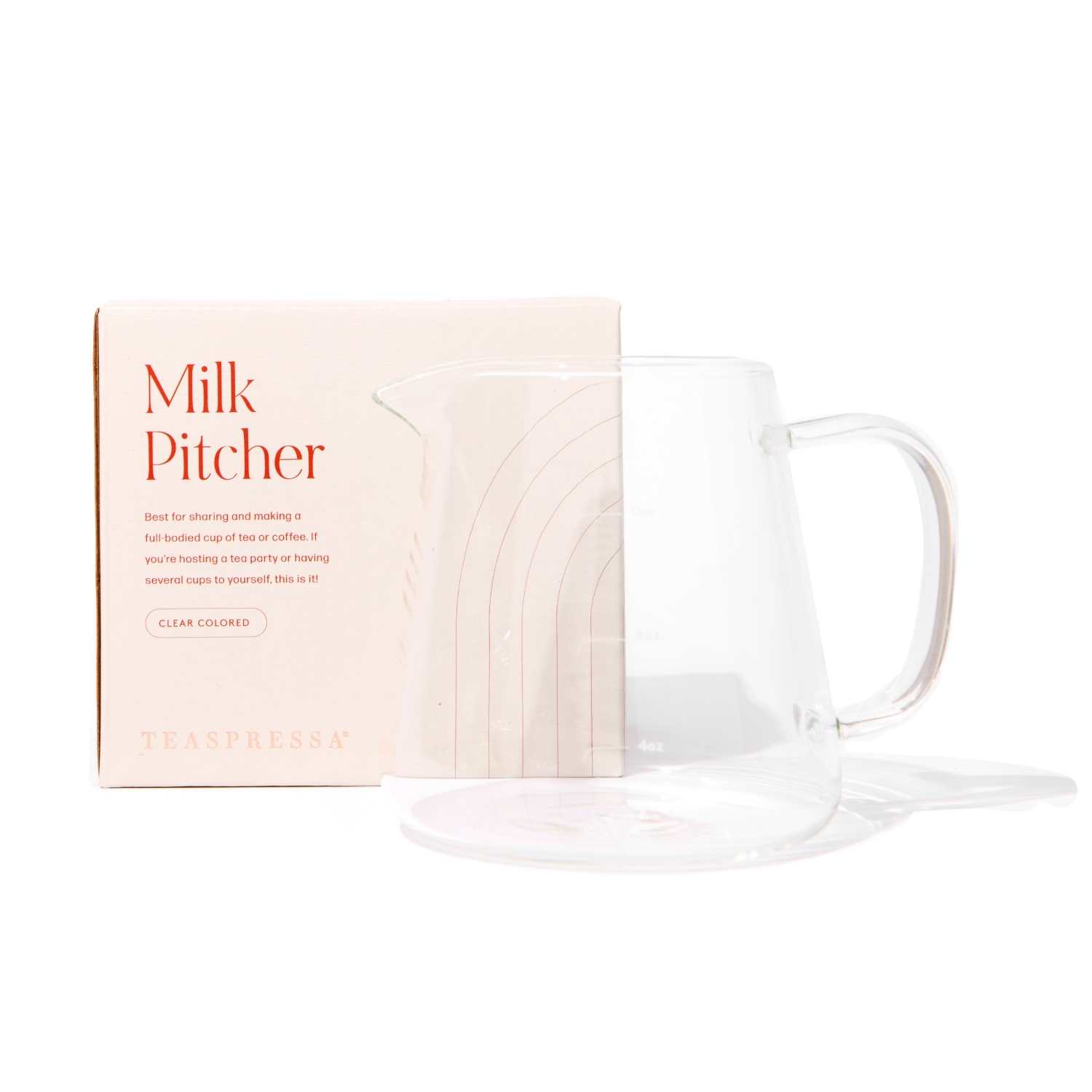 TEASPRESSA | LUXE Mixer Cube - Glass Milk Frothing and Pouring Pitcher: Amber