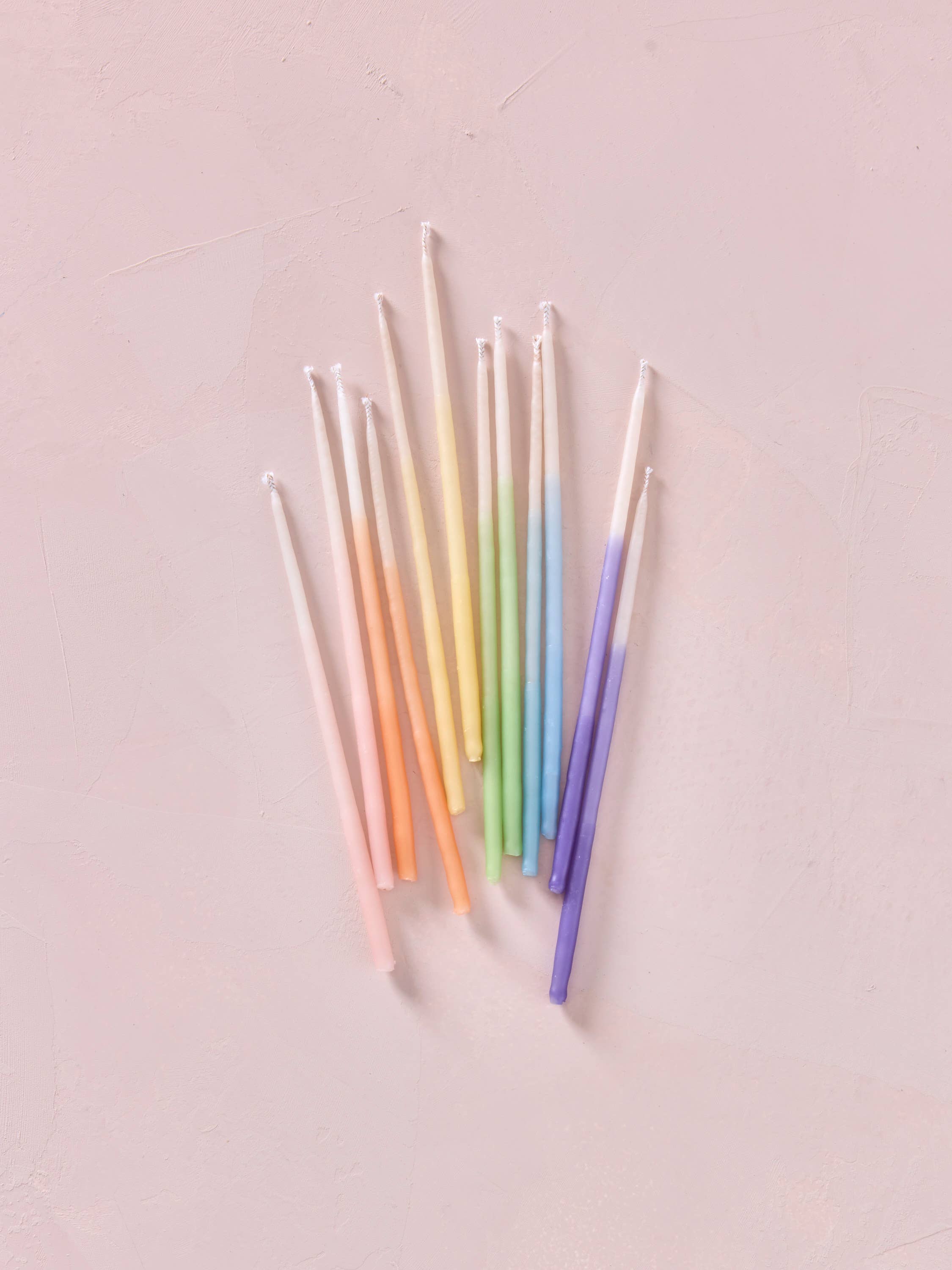 Hand-dipped Beeswax Birthday Candles-Rainbow Ombré