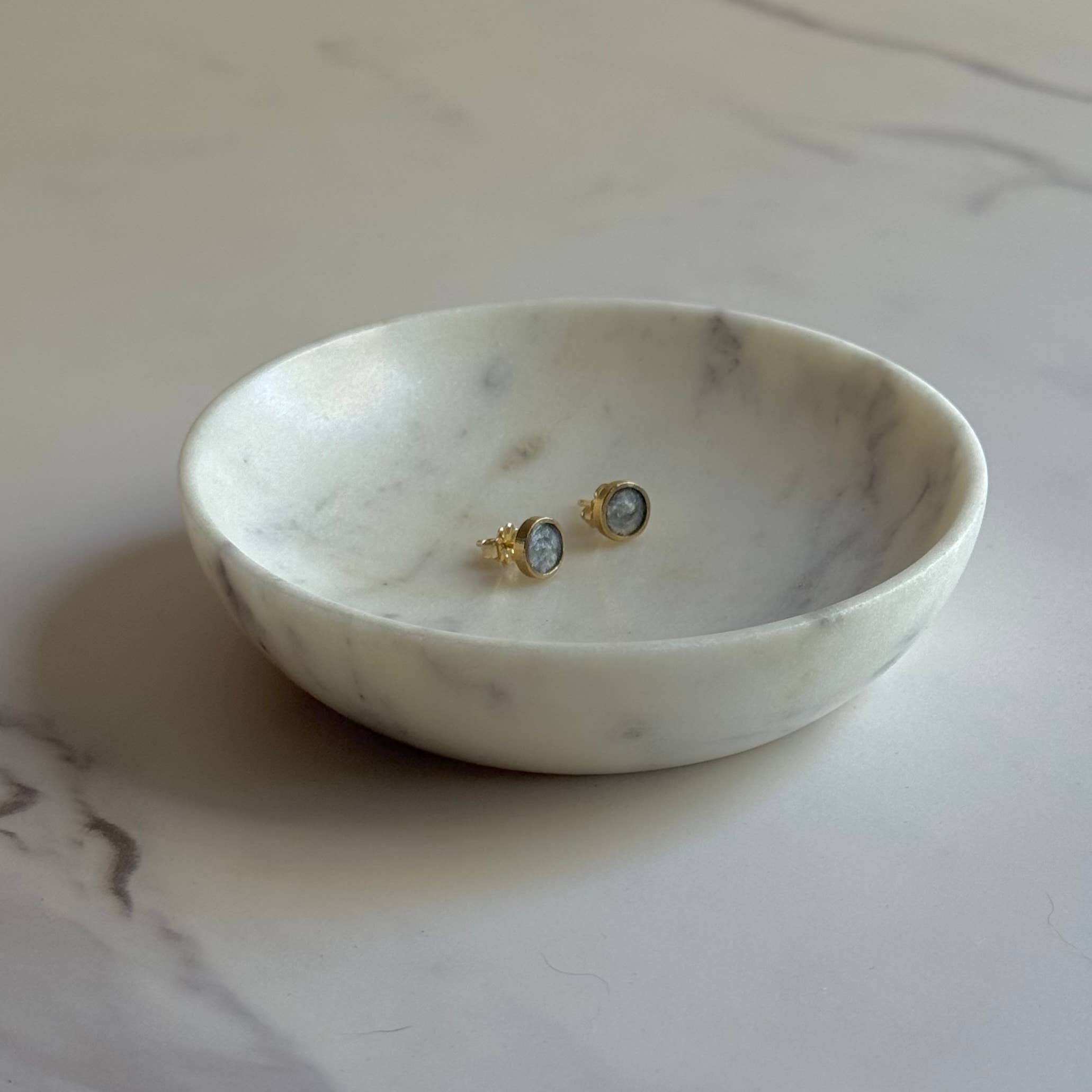 sable jewelry - Granite Solitaire Studs: Solid 5k Yellow Gold / Small