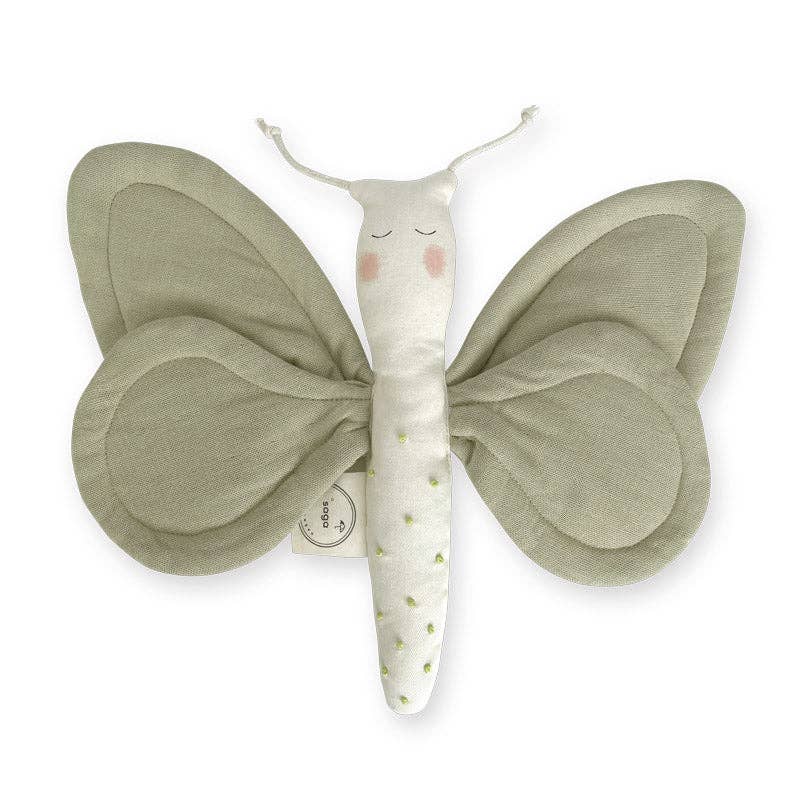 Saga Copenhagen - Baby Toys - Soft Butterfly - Green Tea - Organic Cotton: 4 pcs.