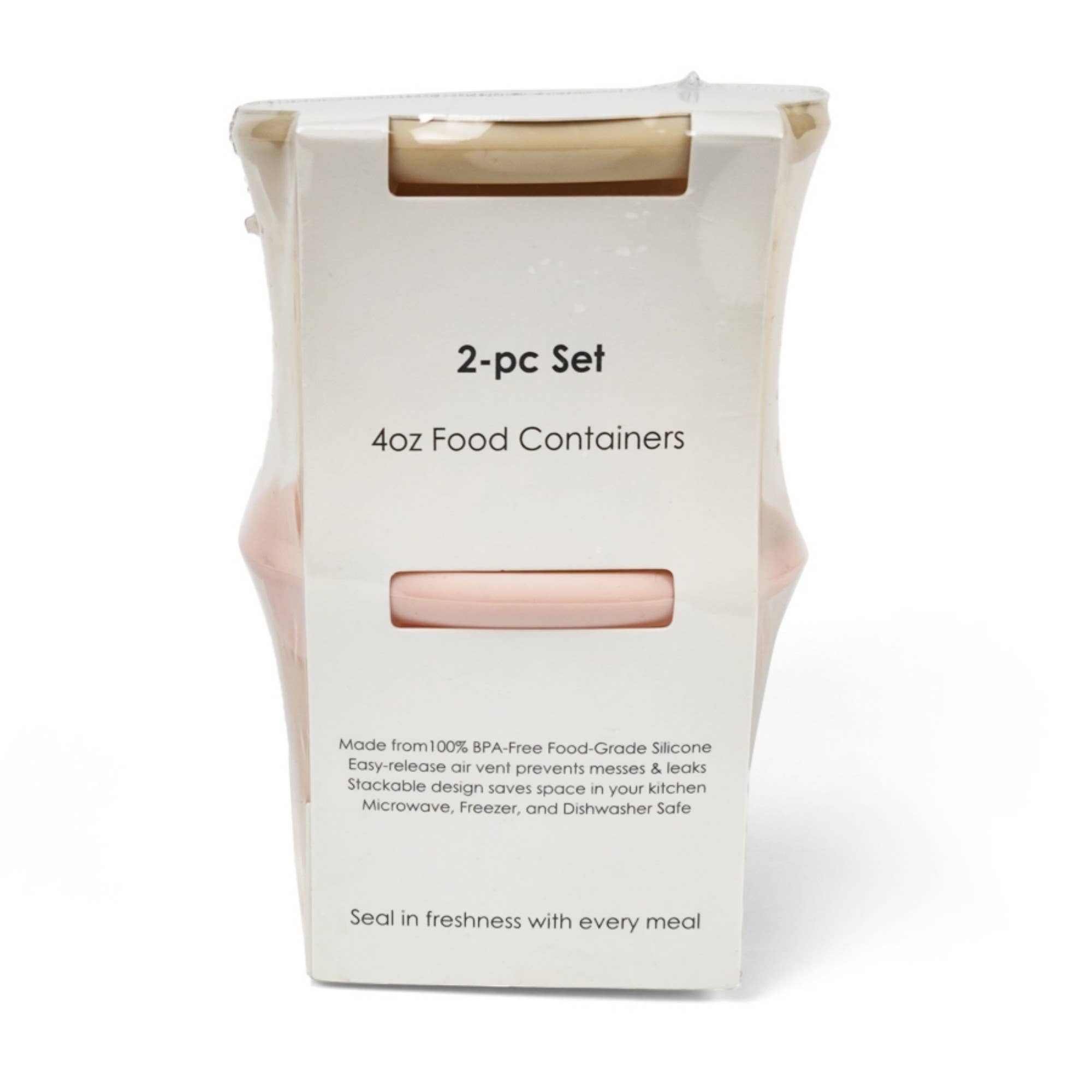 Silicone Food Containers (4oz) 2-pack (Blush-Khaki)