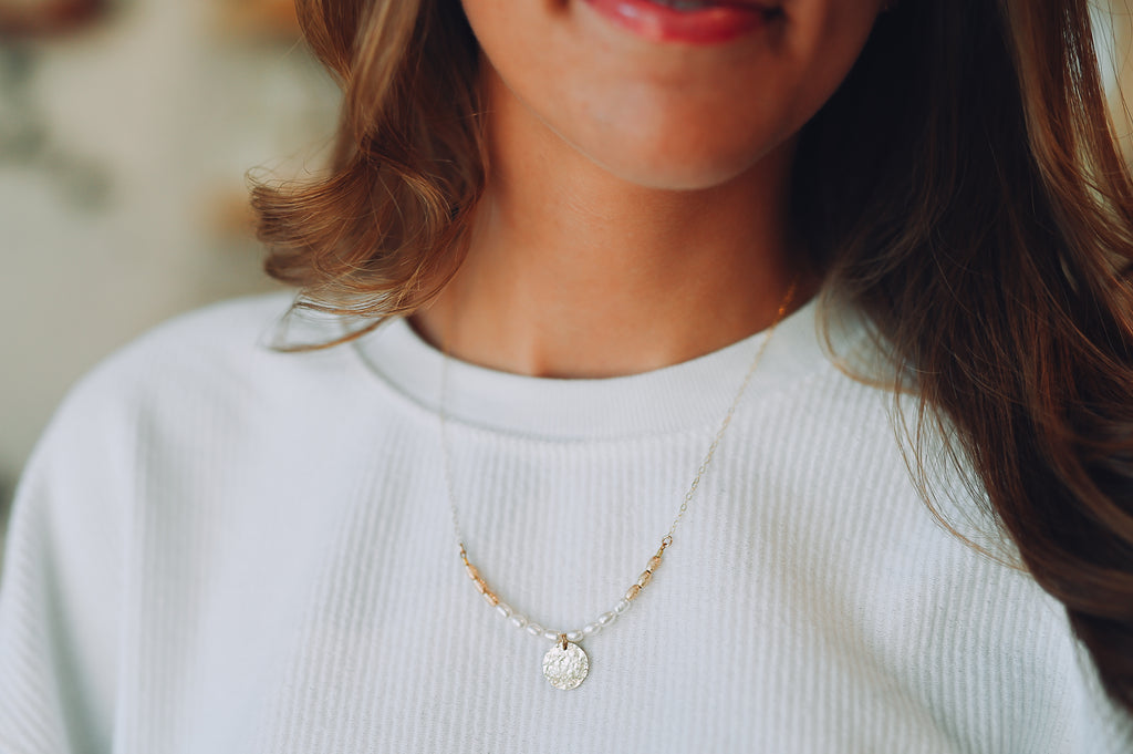 Pearls and Gold Custom Circle Necklace