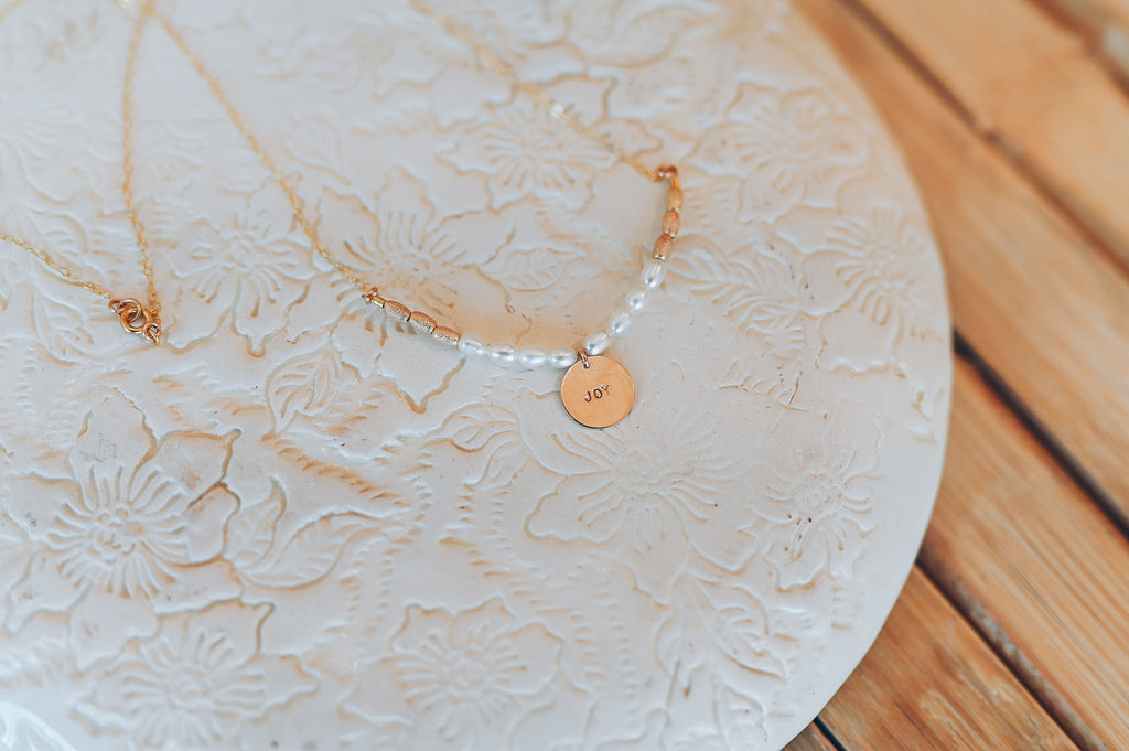 Pearls and Gold Custom Circle Necklace