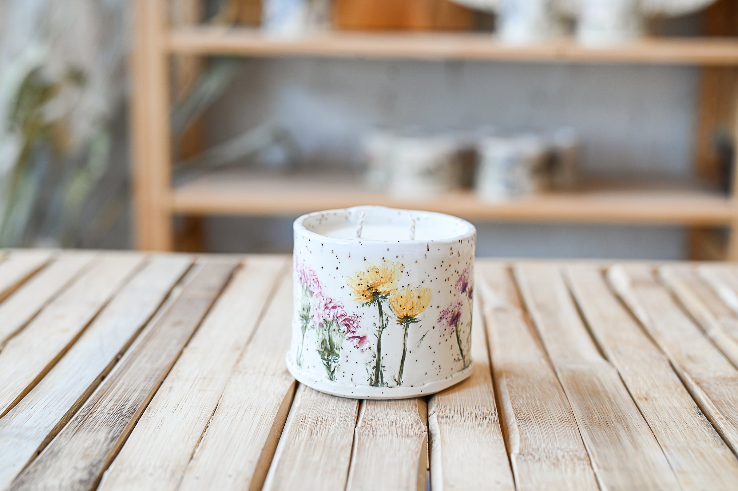8oz Ceramic White Birch Candle