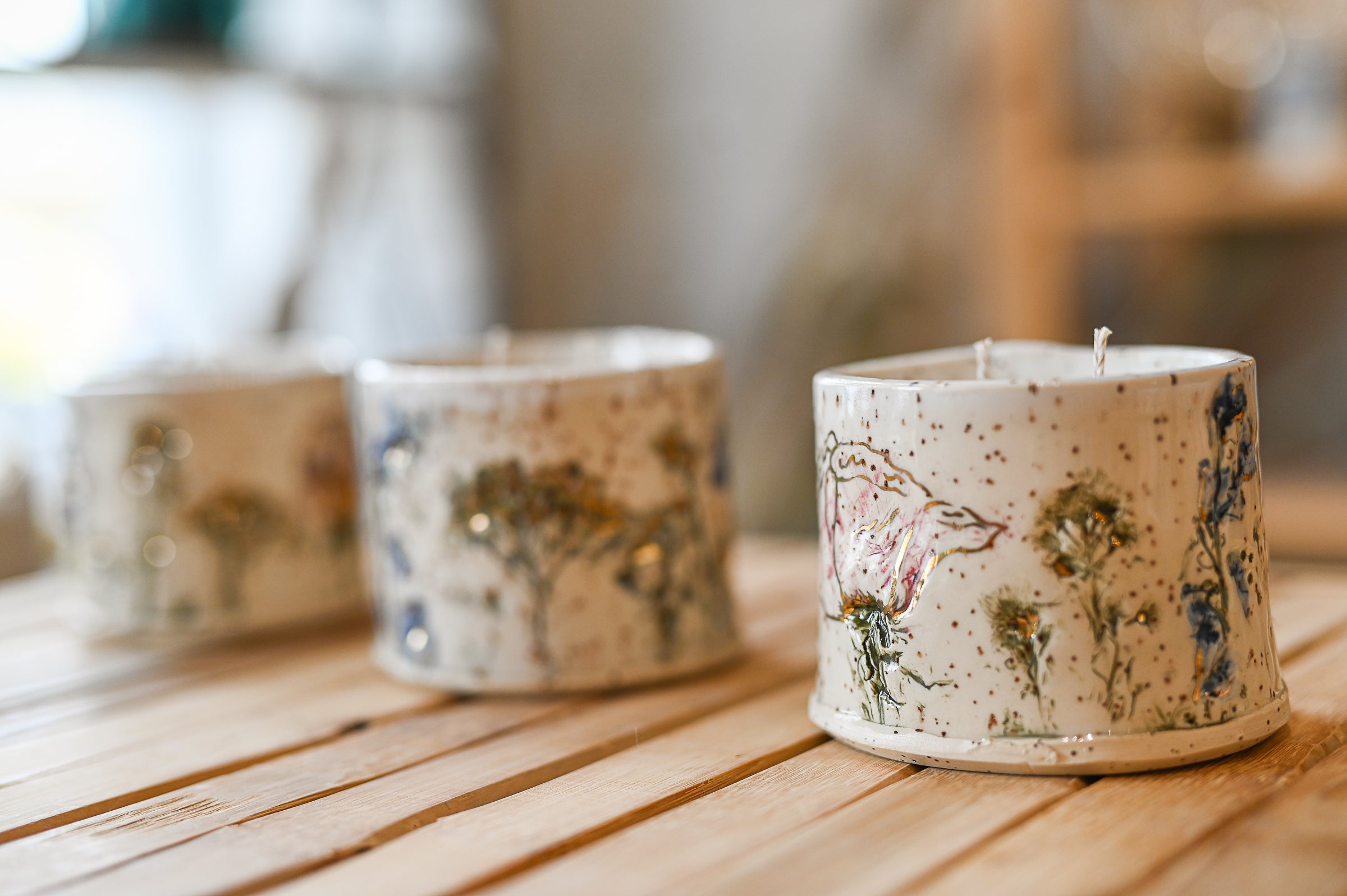 8oz Ceramic White Birch Candle