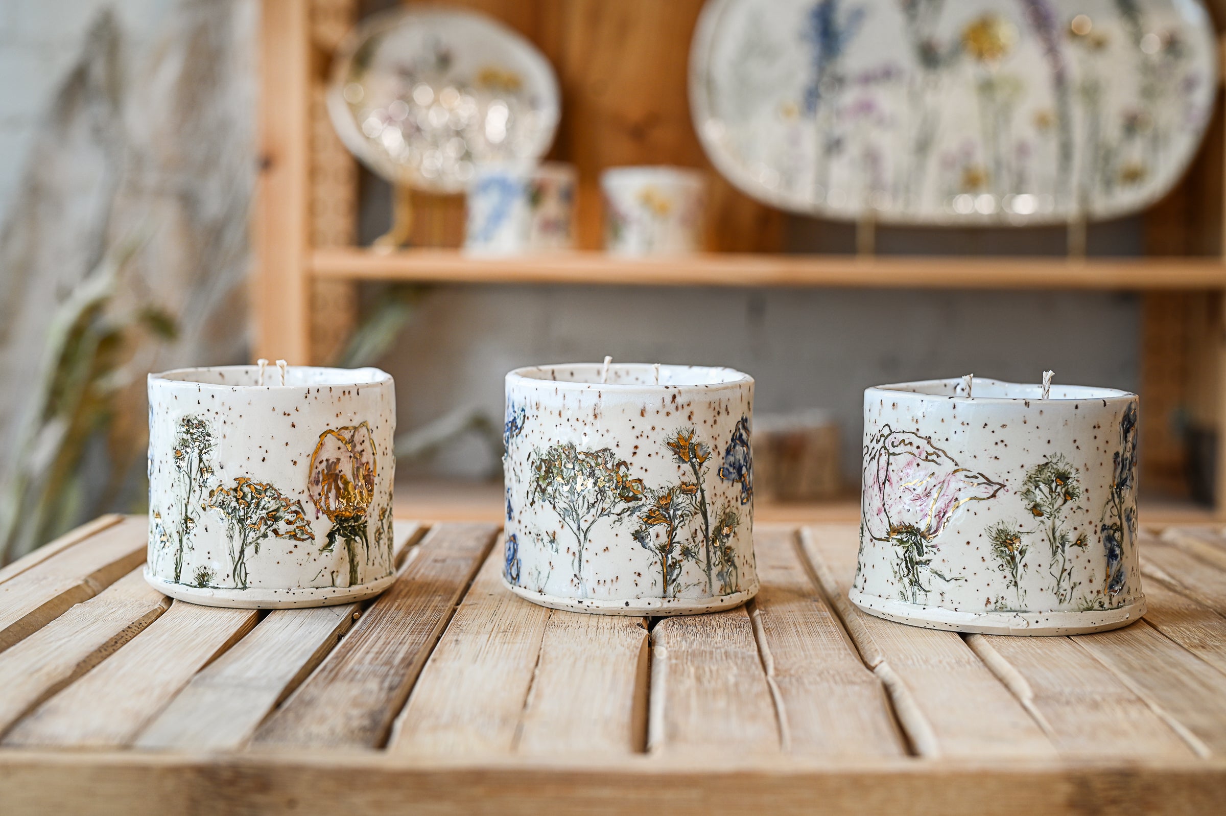 8oz Ceramic White Birch Candle