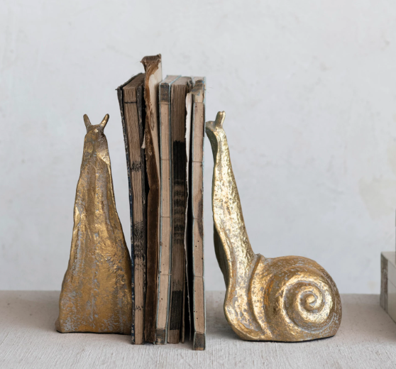 Cast Iron Snail Bookends