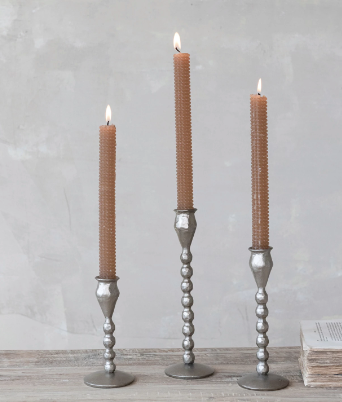 Hand-Forged Cast Iron Ball Taper Holders, Set of 3