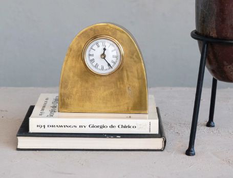 Arched Metal Mantel Clock