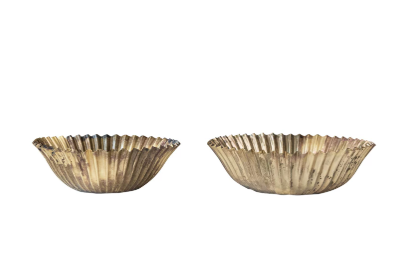 Set of 2 Metal Fluted Bowls