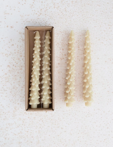Tree Shaped Taper Candles, Set of 2