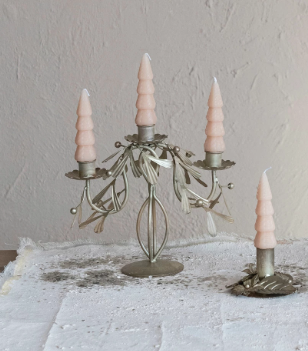 Metal Candelabra w/ Leaves & Berries