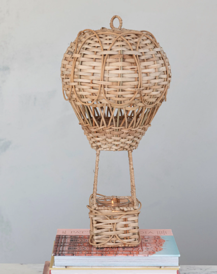 Rattan Hot Air Balloon Tealight Holder