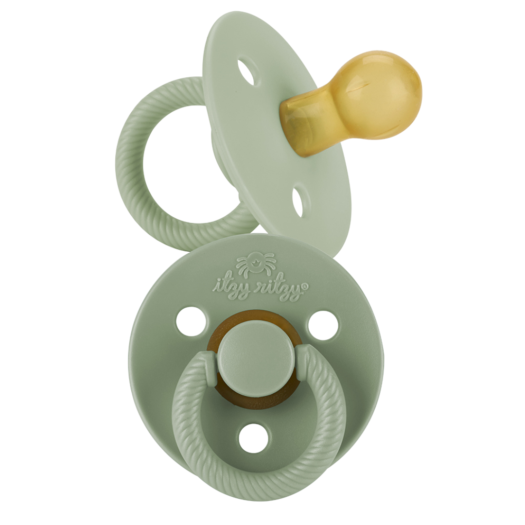 Natural Rubber Paci Sets: Blossom + Rosewood 6-18 M