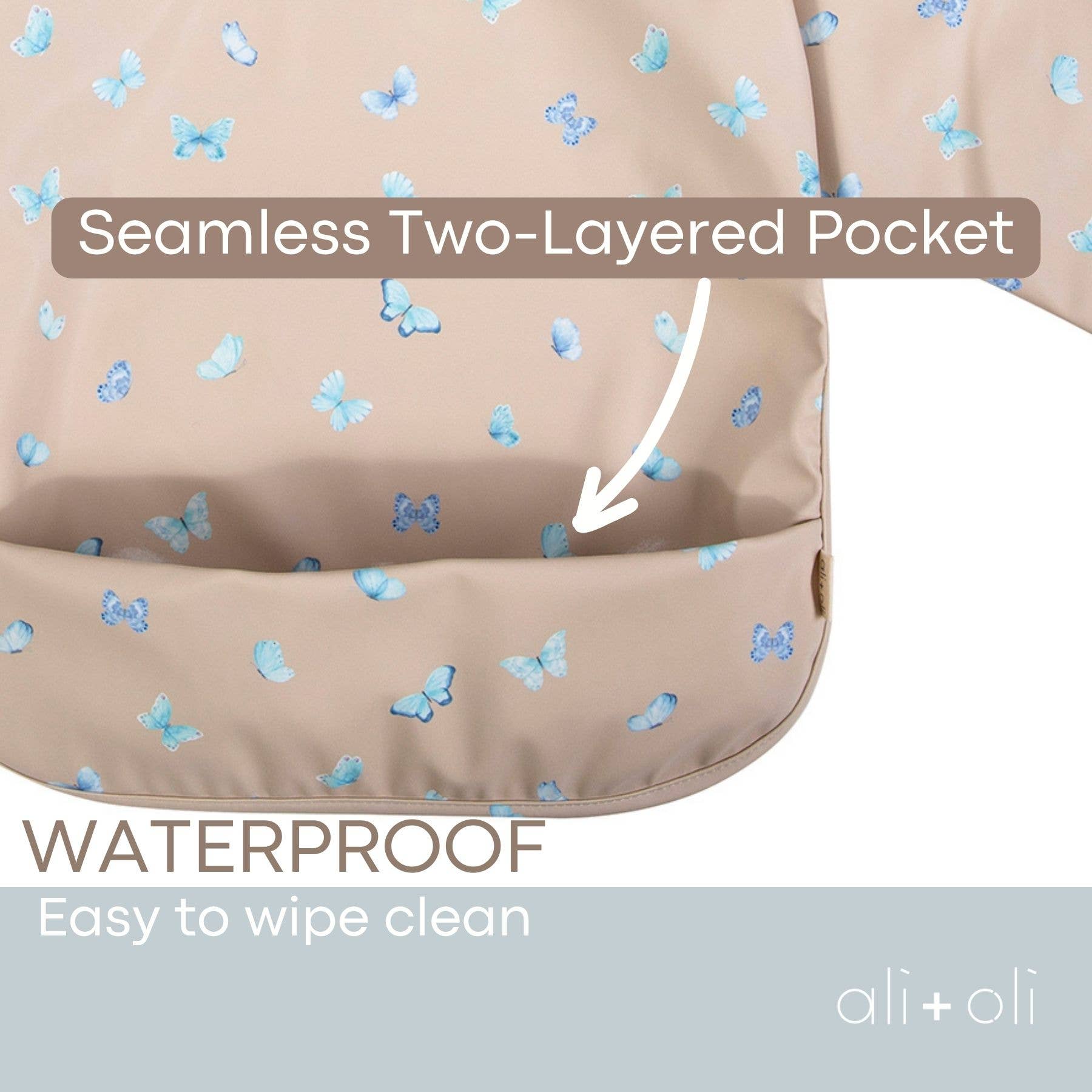 Smock Bib (2-pc) Long & Short Sleeve Set (Butterfly-Blush)