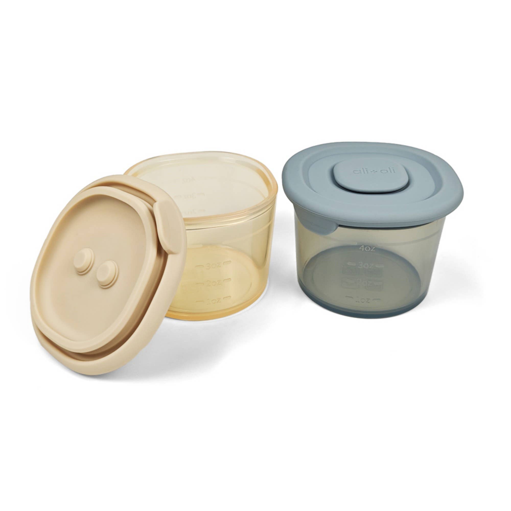 Silicone Food Containers (4oz) 2-pack (Sky-Khaki)
