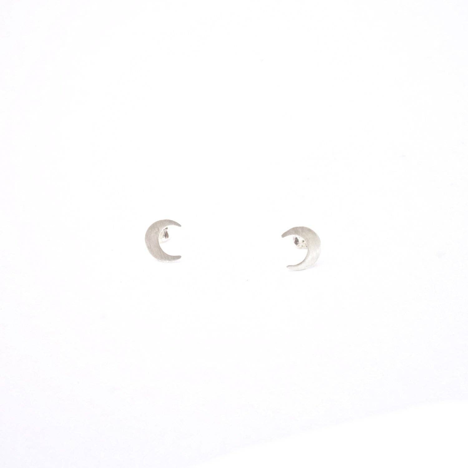 Cresent Moon Studs | Sterling Silver