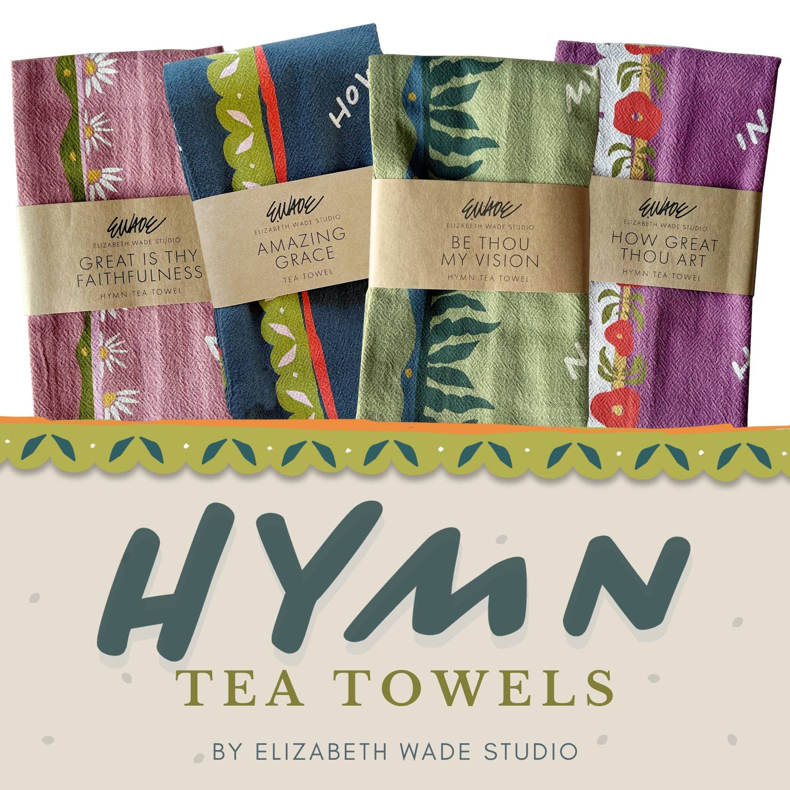 "How Great Thou Art" Hymn Tea Towel