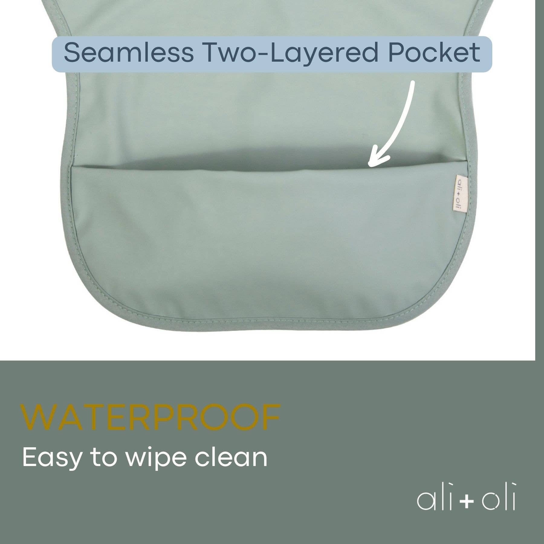 Smock Bib (2-pc) Long & Short Sleeve Set (Dino-Mint)
