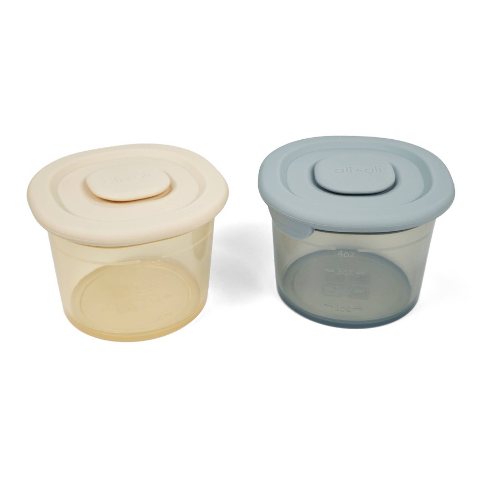 Silicone Food Containers (4oz) 2-pack (Sky-Khaki)