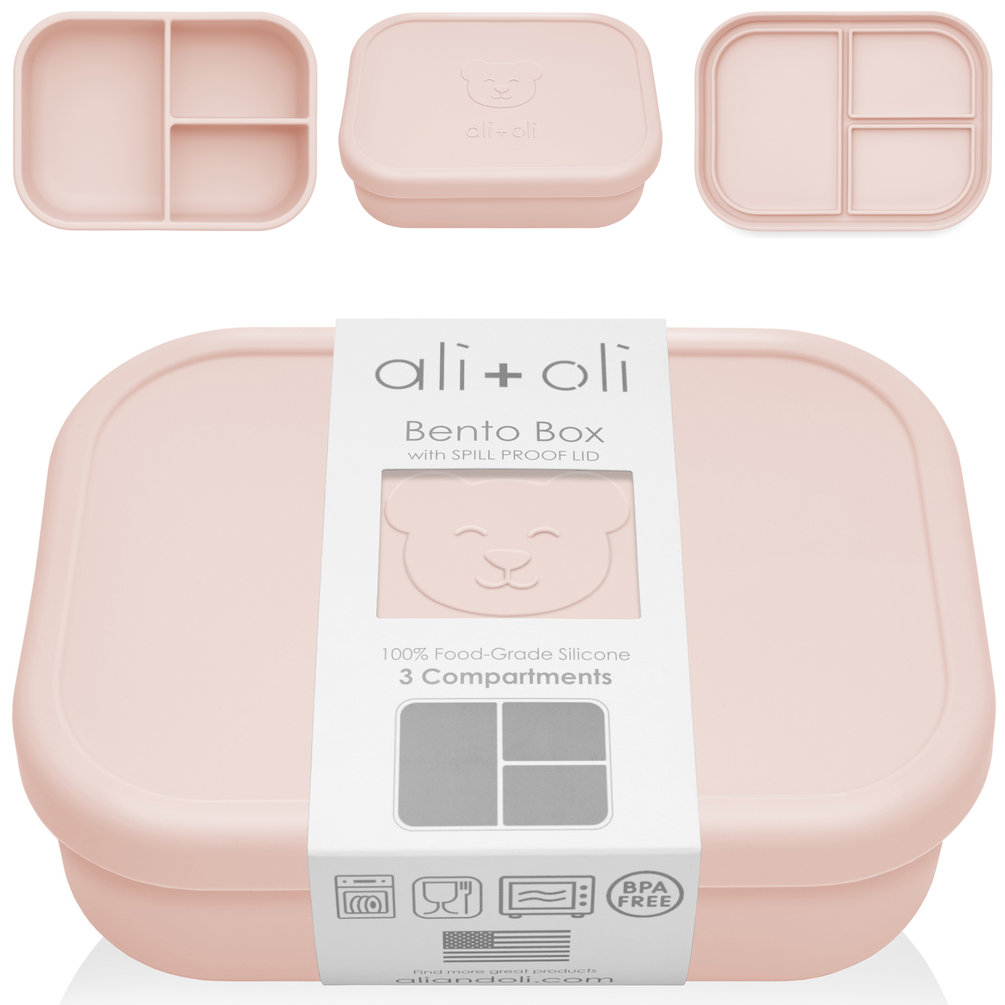 Leakproof Silicone Bento Box (Blush) Back to School